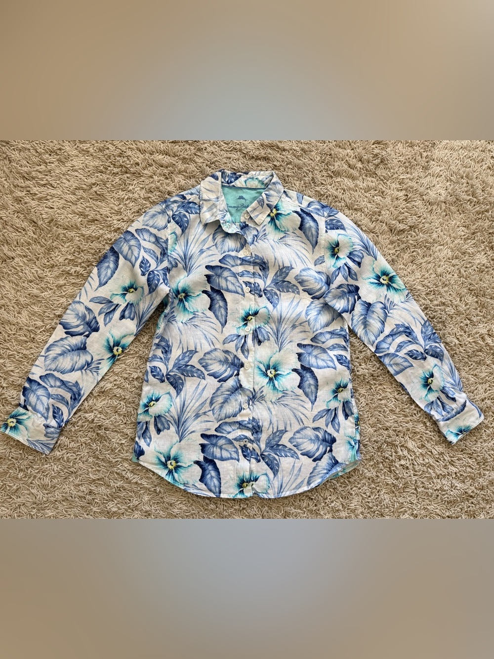 Tommy Bahama Blue Floral Long-Sleeve Shirt - Picture 2 of 4
